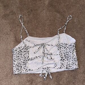 Kendall and Kylie size S white and black spotted tank top